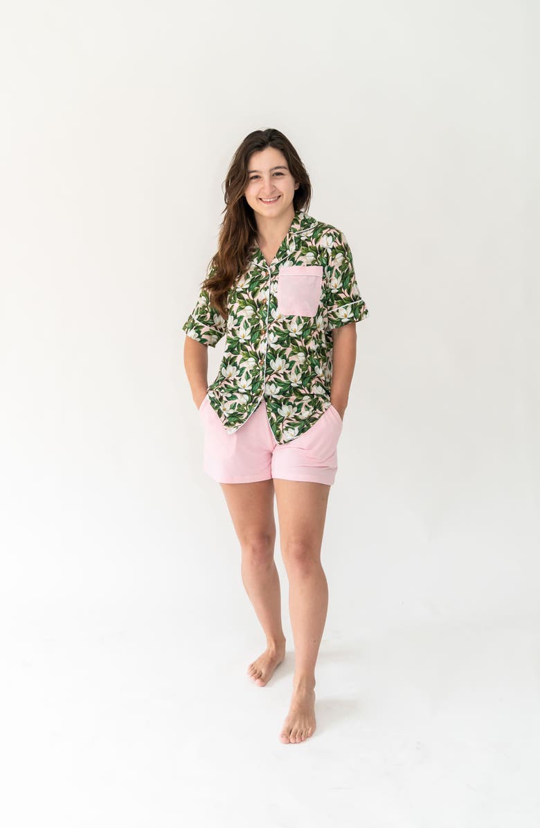 Laree + Co Magnolia Women's Luxe Lounge Short Set, Alternate, color, Green