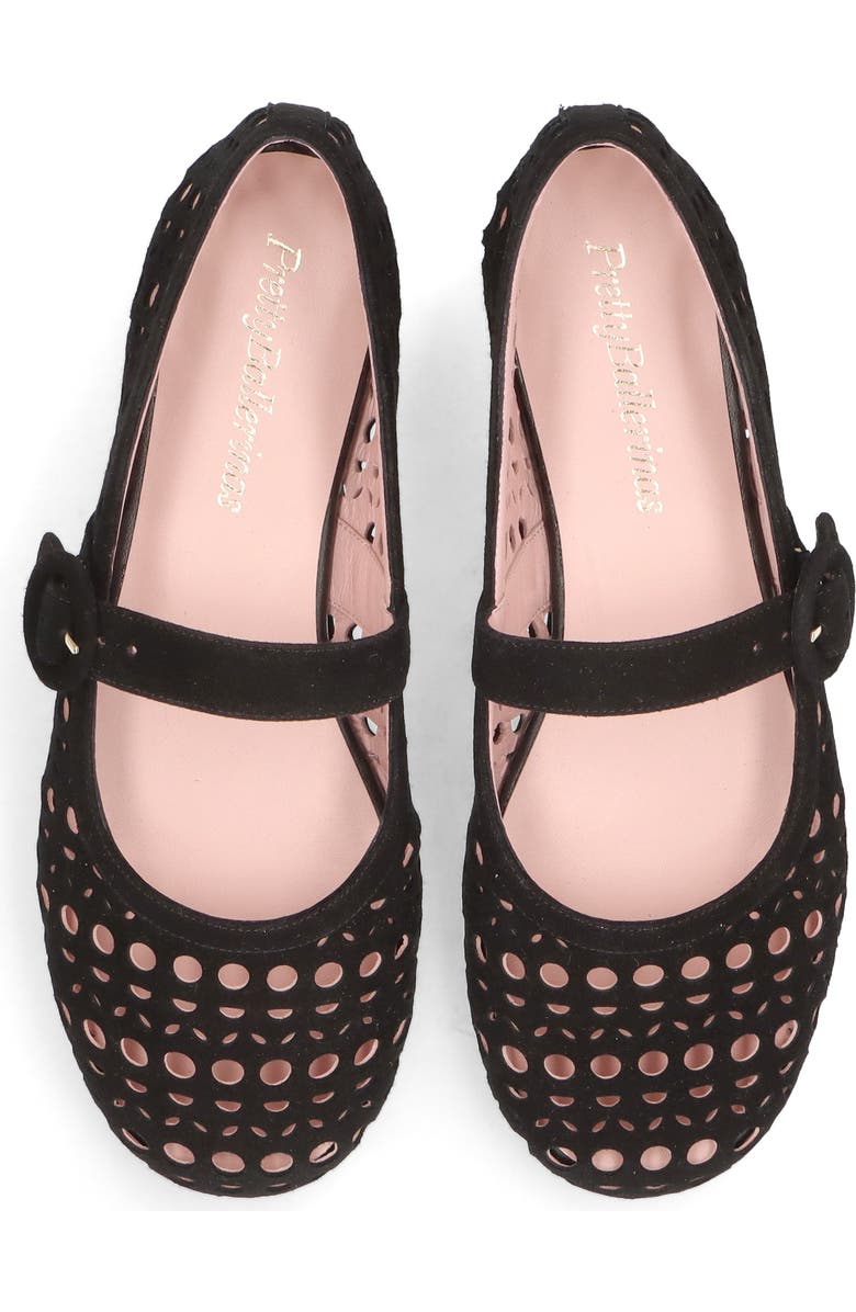 Pretty Ballerinas Suede Die Cut Mary Jane, Main, color, Black