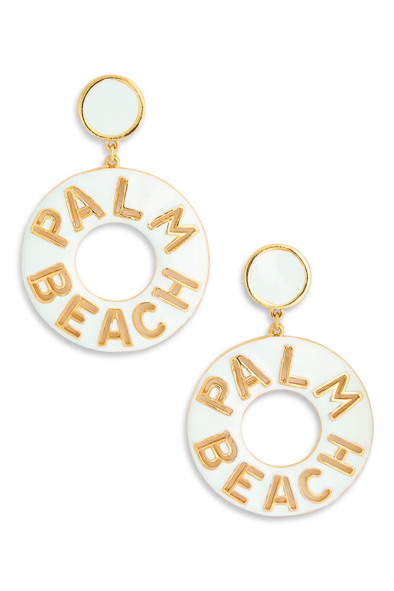 Palm Beach Earrings, Main, color, WHITE