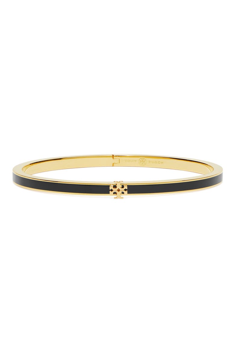 Thin Icon Enamel Bracelet, Main, color, TORY GOLD / BLACK