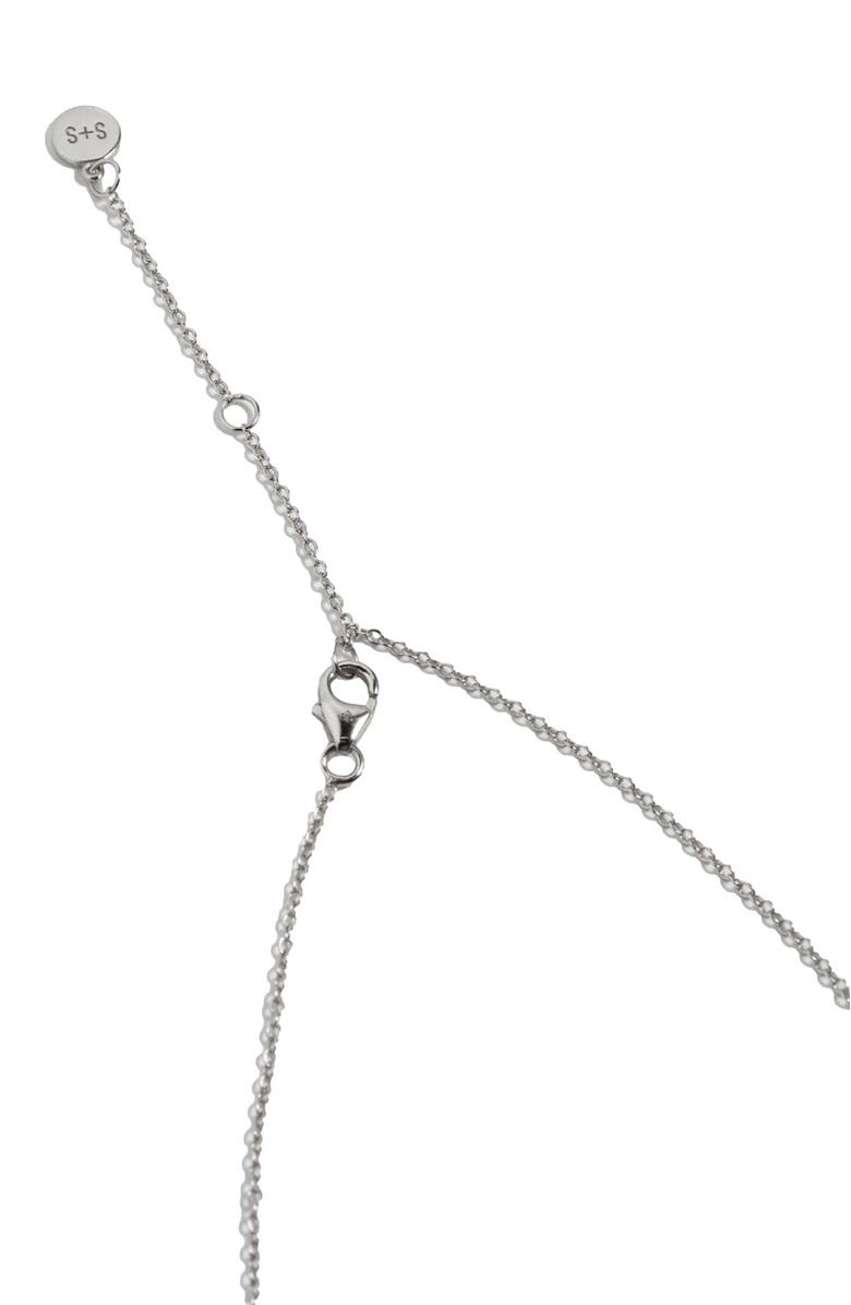Saint + Sofia Molten Disc Charm Necklace, Alternate, color, Silver