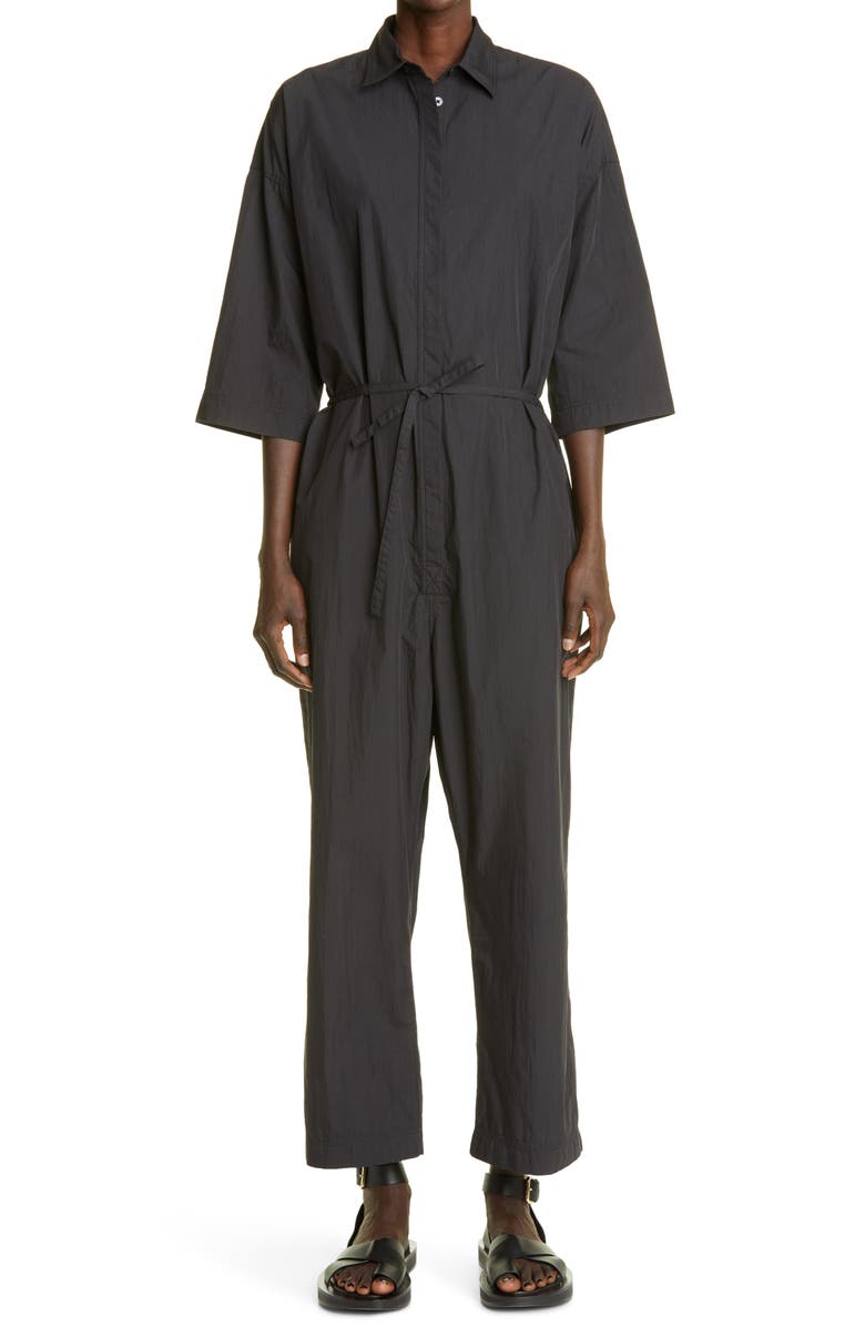 CO Tie Waist Cotton Blend Boilersuit, Main, color, 