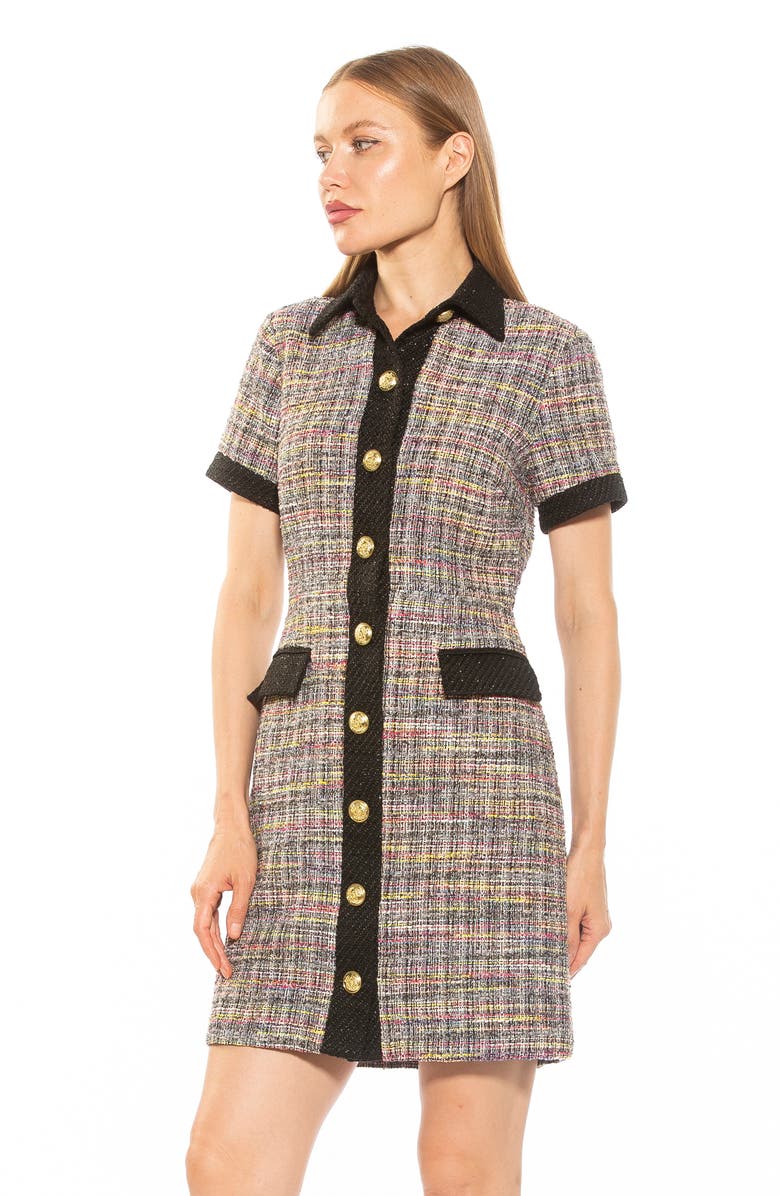 Alexia Admor Jenni Tweed Shirtdress, Alternate, color, 