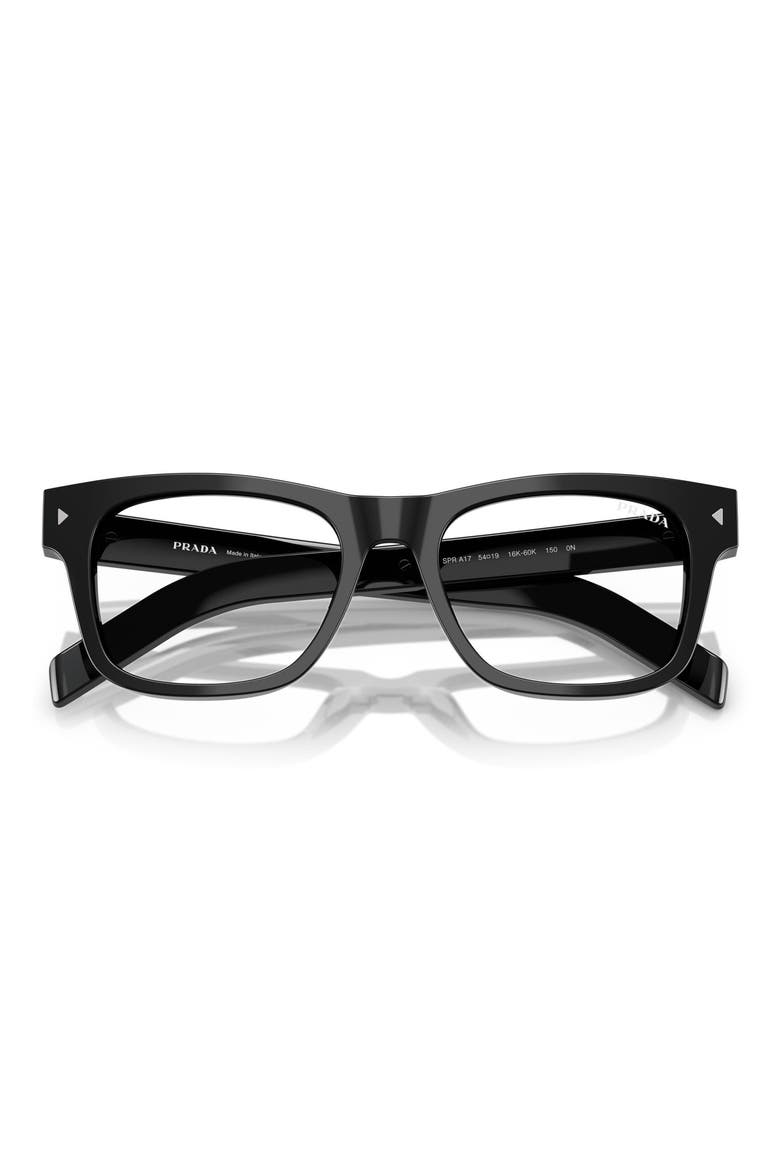 54mm Rectangular Sunglasses, Main, color, BLACK / CLEAR BLUE LIGHT