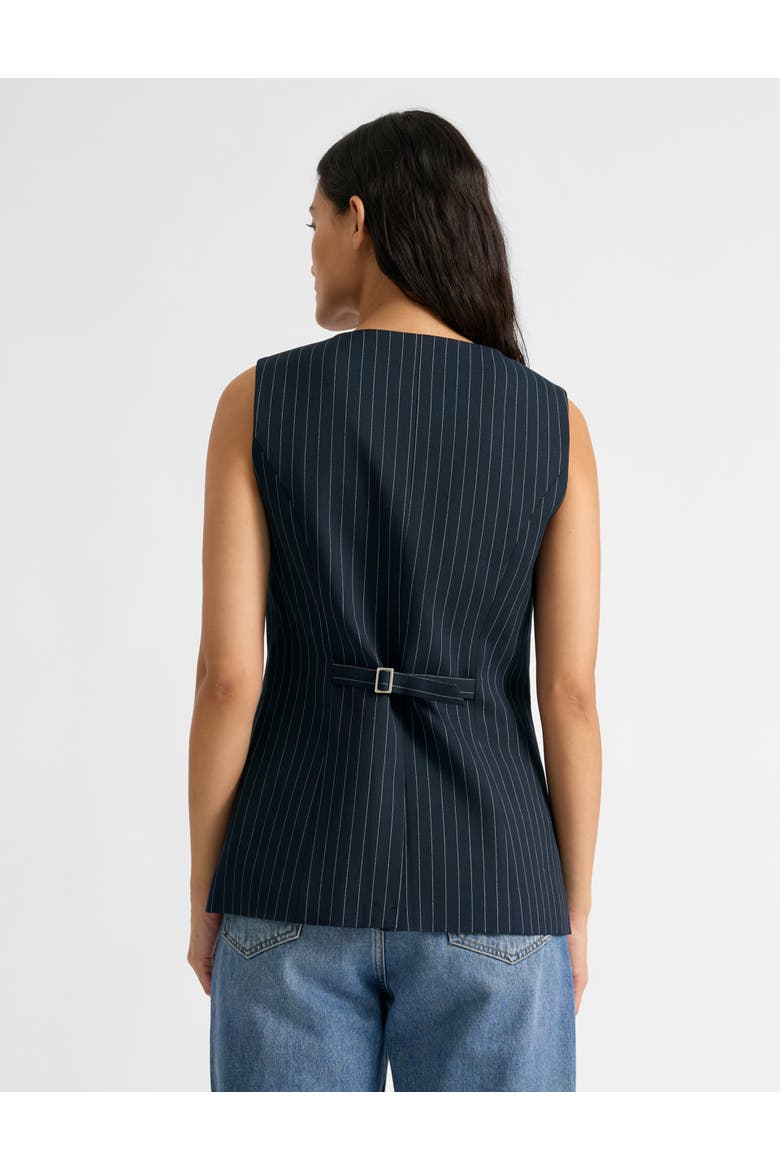 Pinstripe Waistcoat, Alternate, color, Navy