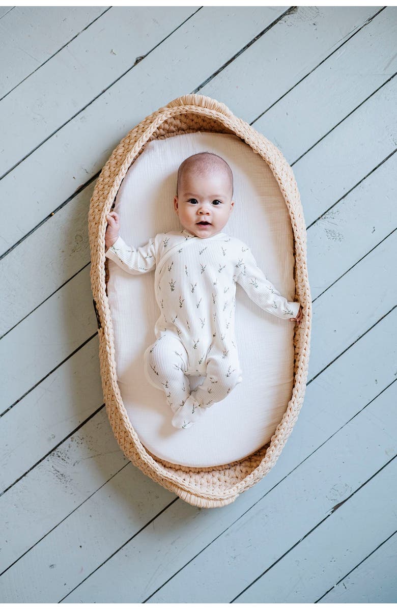 Ely's & Co. Baby Cotton Ribbed Zipper Footie, Alternate, color, Lilac