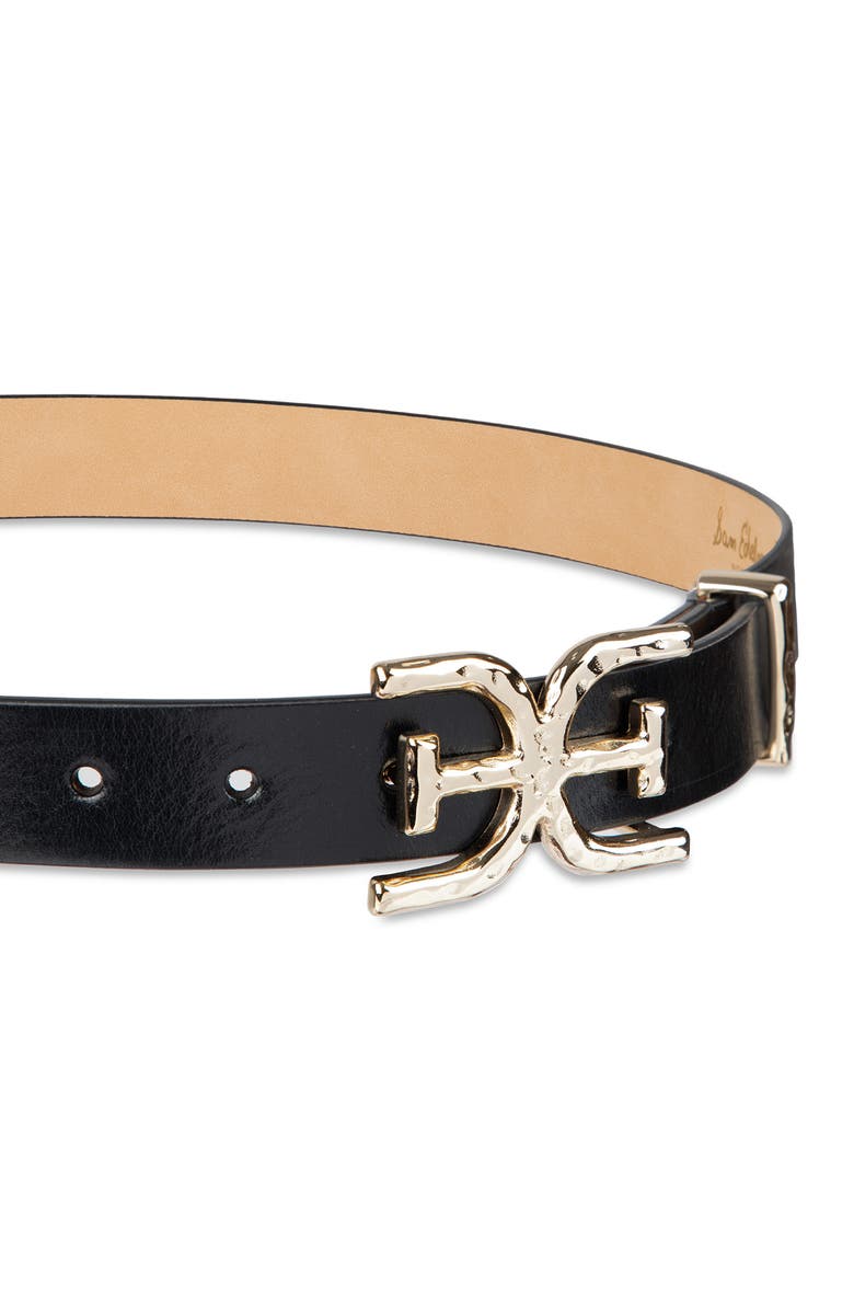 Sam Edelman Hammered Logo Buckle Belt, Alternate, color,