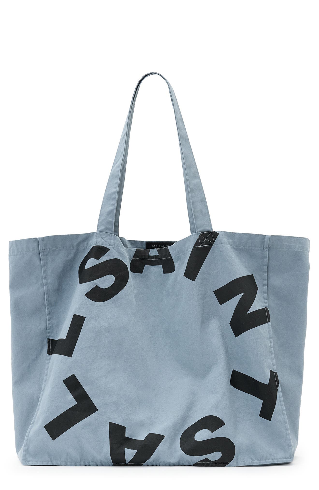 AllSaints Large Tierra Canvas Tote Bag, Main, color, Stonewash Blue