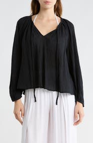 Elan Cotton Gauze Cover-Up Shirt