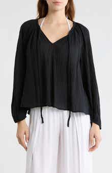 Elan Cotton Gauze Cover-Up Shirt