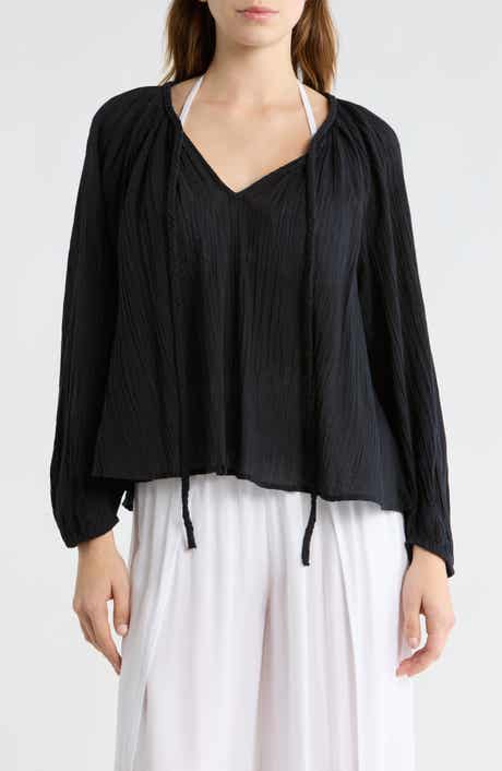 Elan Cotton Gauze Cover-Up Shirt