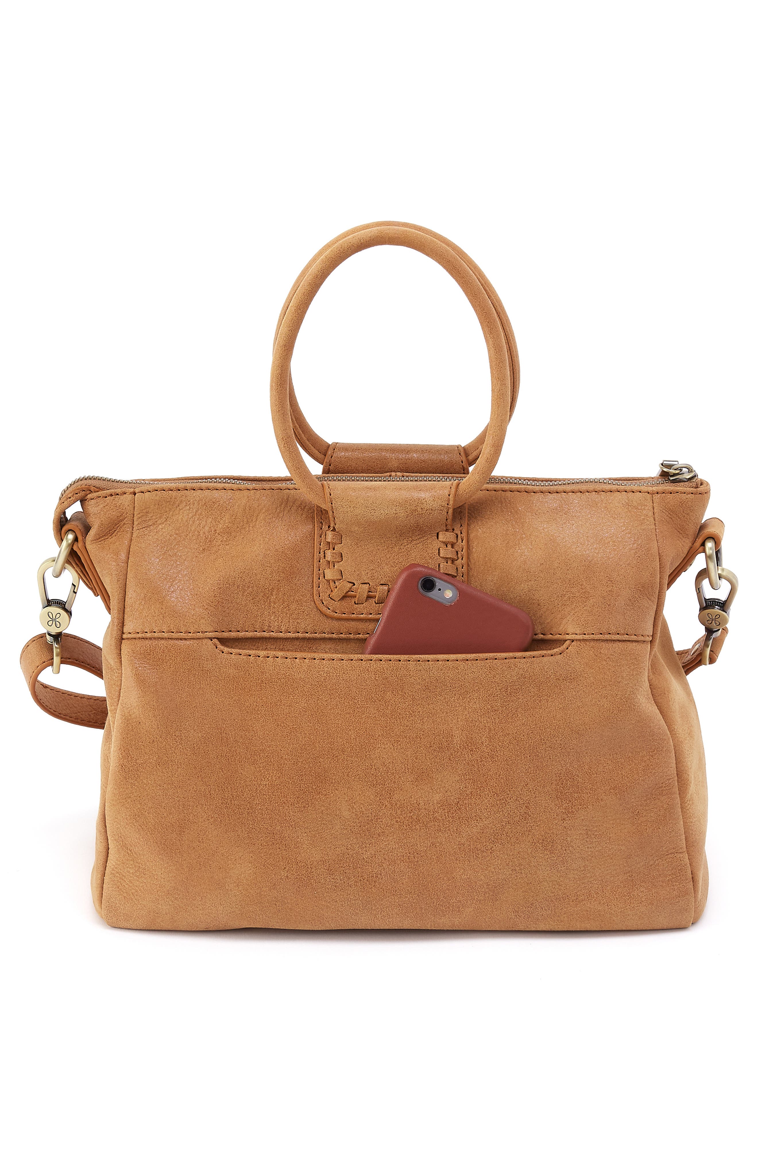 HOBO Medium Sheila Leather Satchel, Alternate, color, Whiskey