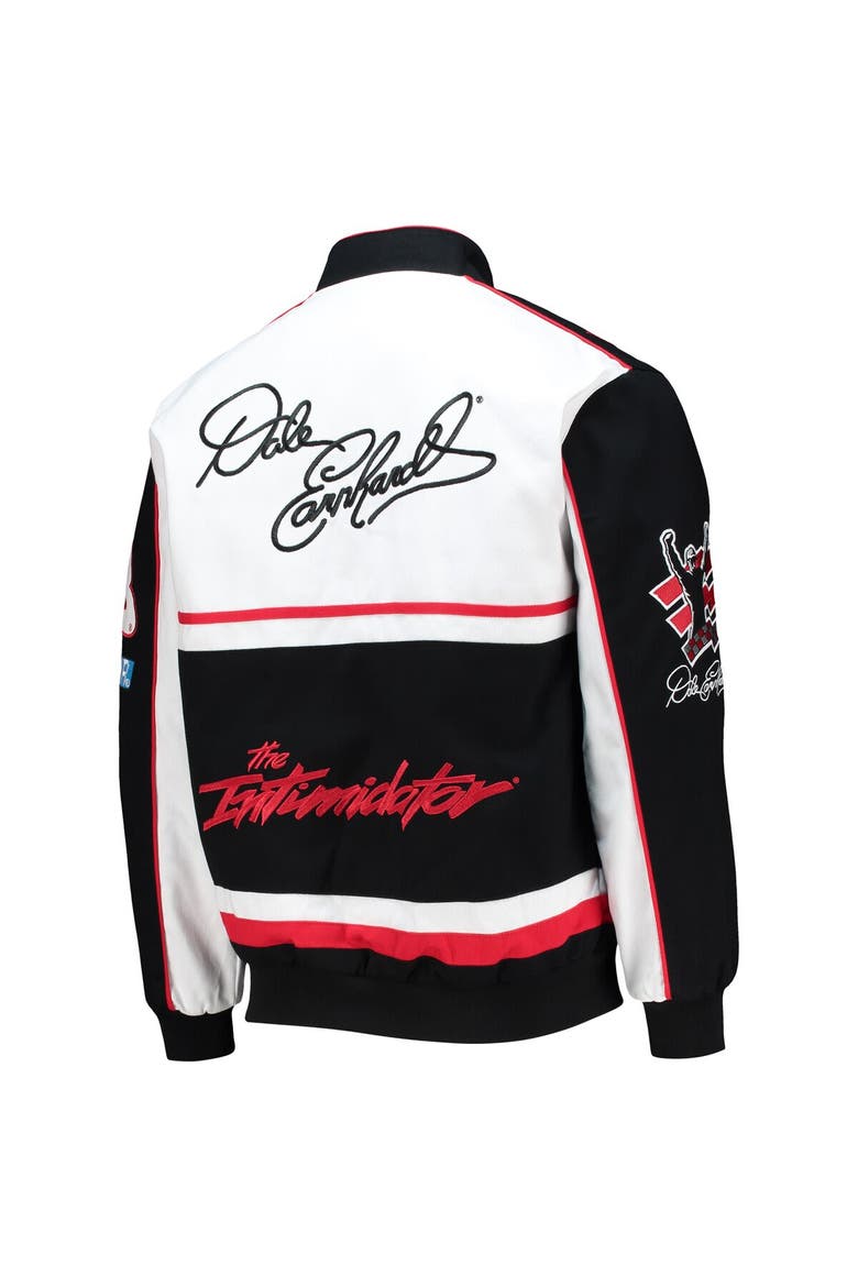 Men's JH Design Black/White Dale Earnhardt Twill Uniform Full-Snap Jacket, Alternate, color, Black