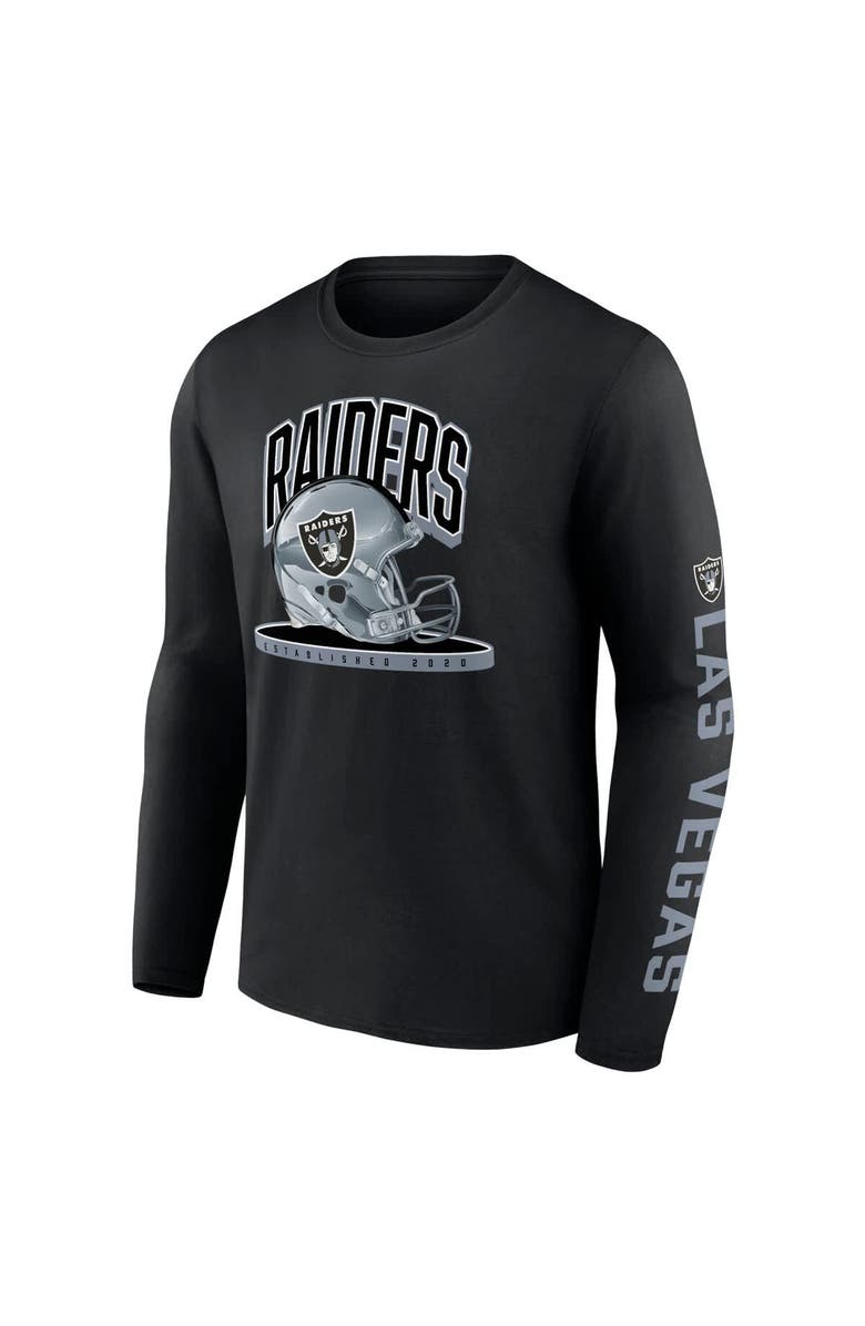 FANATICS Men's Fanatics  Black Las Vegas Raiders Helmet Platform Long Sleeve T-Shirt, Alternate, color, 