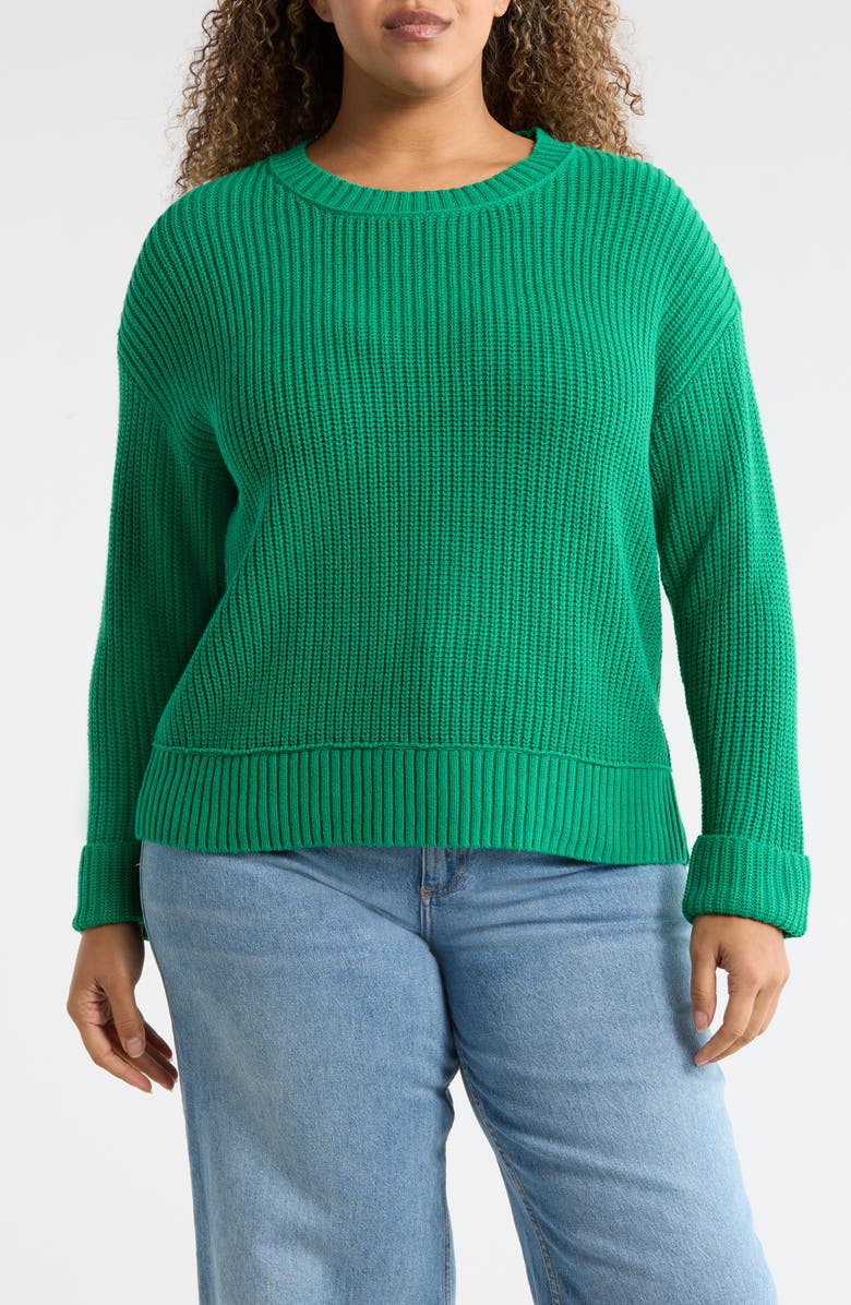 Lucky Brand Crewneck Sweater, Main, color, Jelly Bean