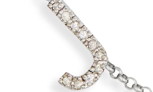 Meshmerise Diamond Initial Bezel Bracelet In White-j