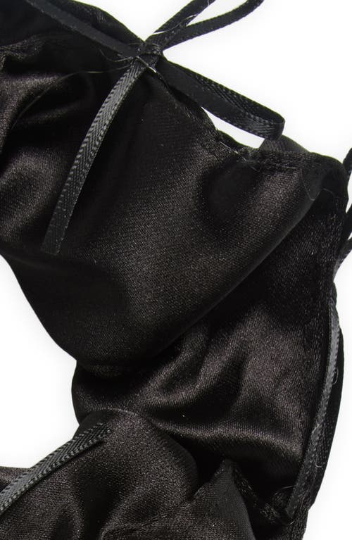 Bp. 2-pack Mini Bow Embellished Satin Scrunchies In Black- White