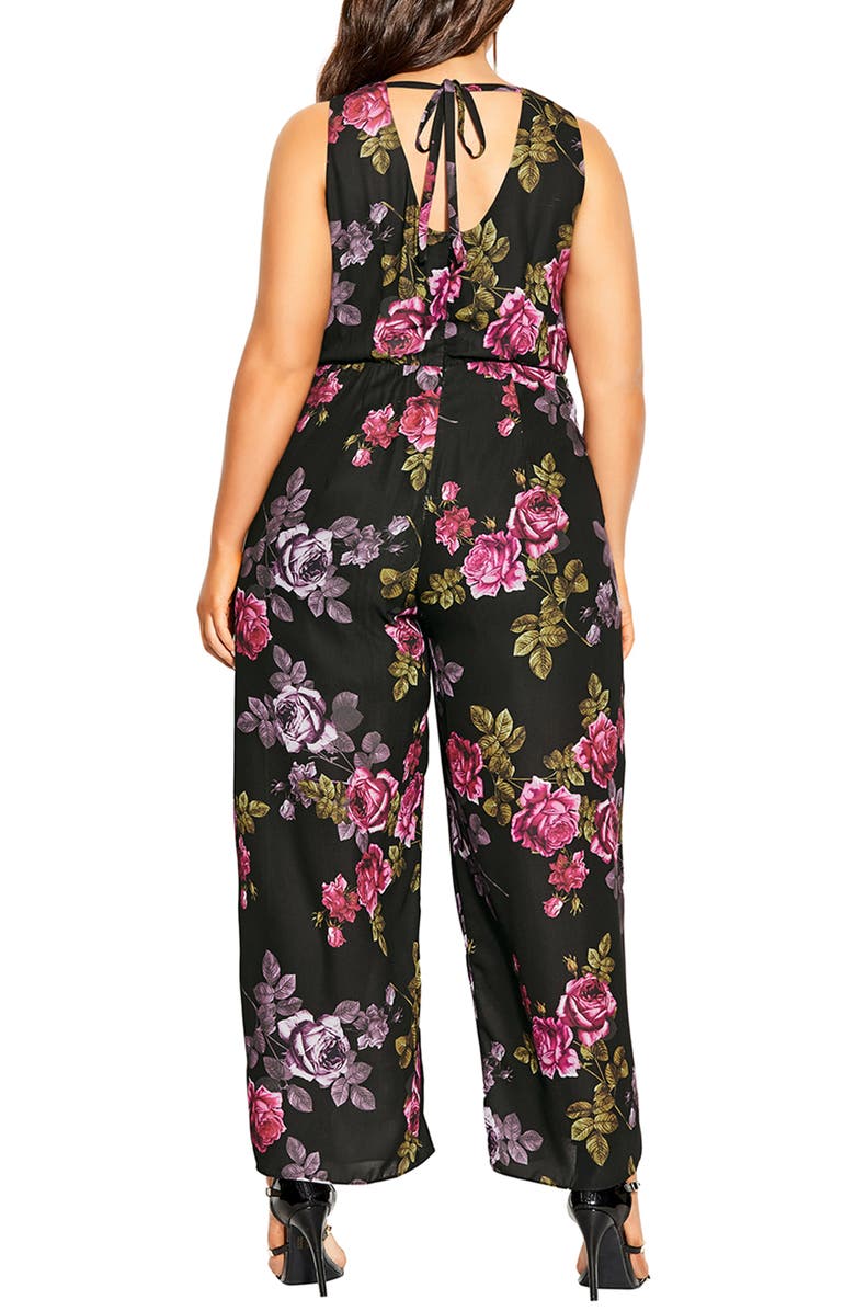 City Chic Floral Jumpsuit, Alternate, color,