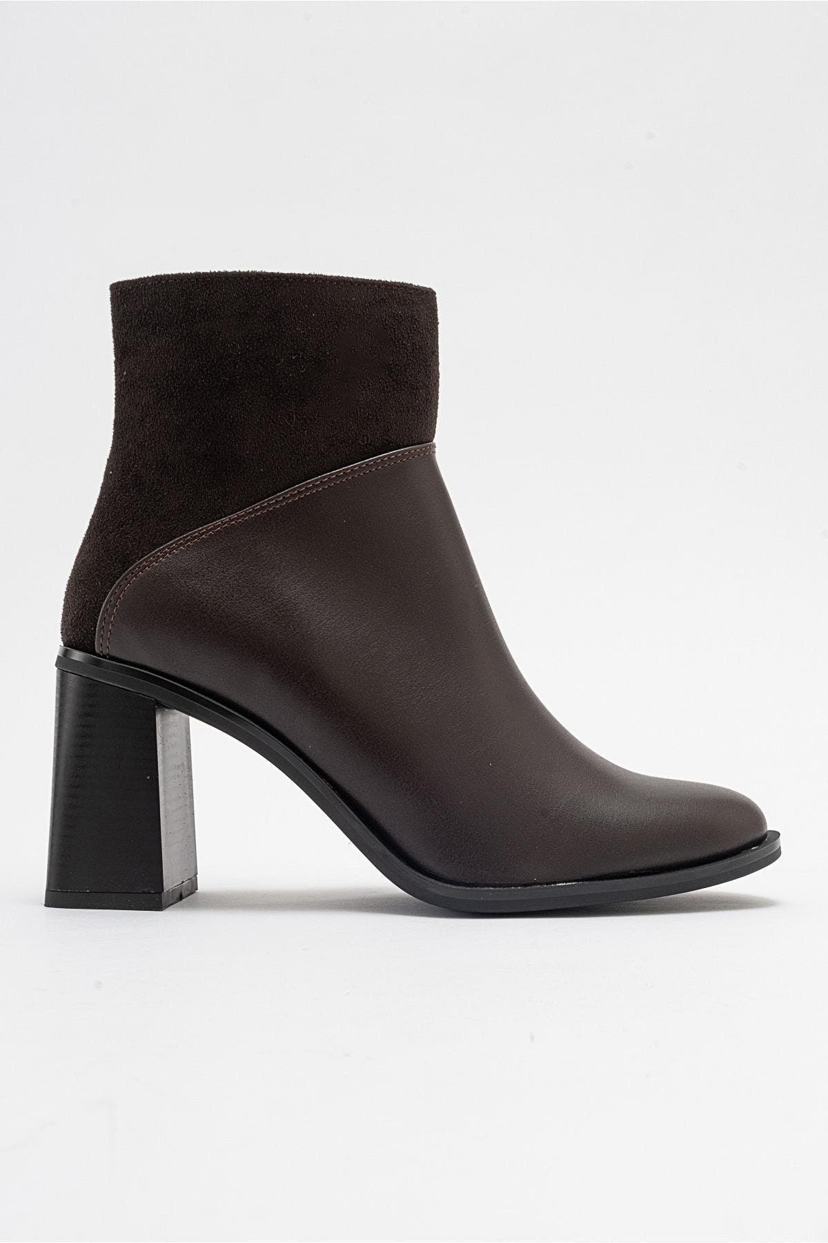 Ropa Block Heel Zip Boot, Alternate, color, Brown Faux Leather