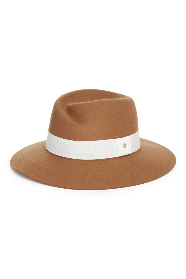 Zoe Wool Felt Fedora, Main, color, BROWN
