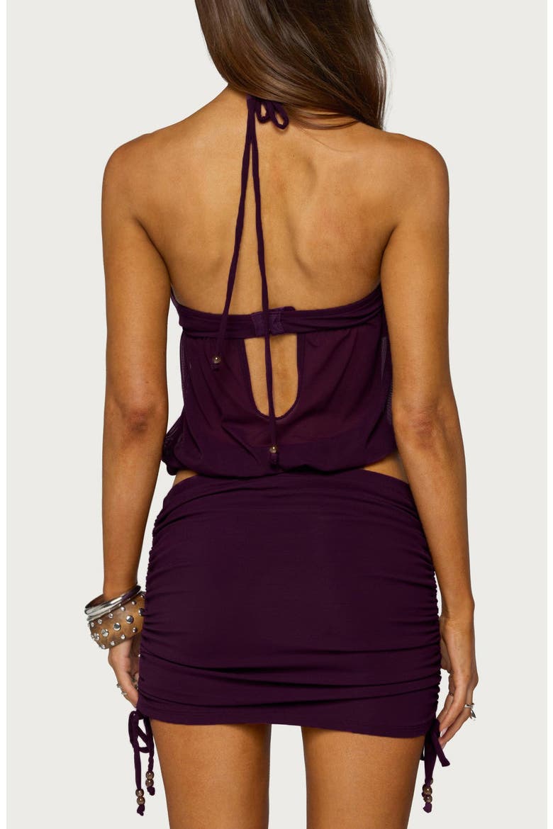 Lorine Bubble Halter Top, Alternate, color, PLUM