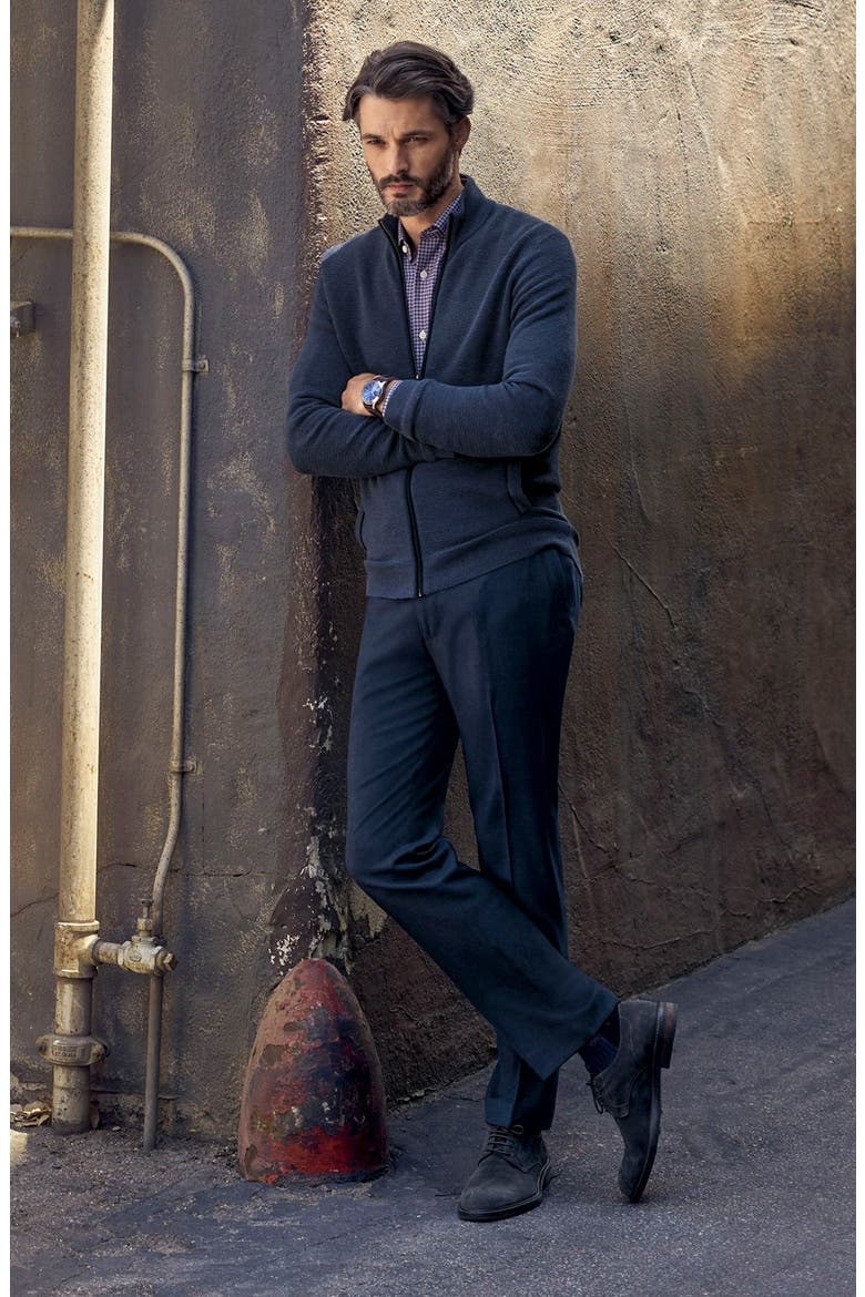 Zip Mock Sweater, Alternate, color, NAVY CHARCOAL