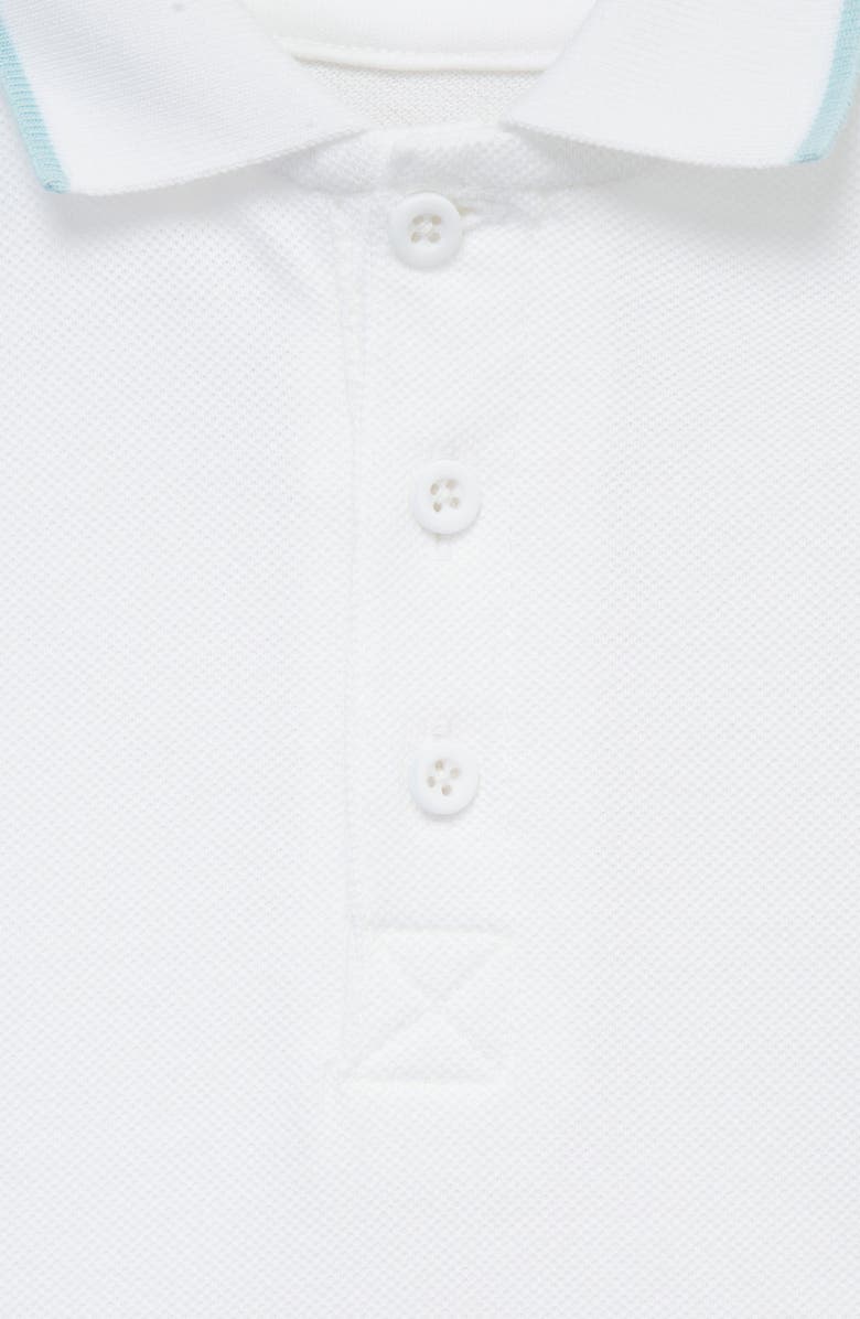 Little Me Polo Top & Gingham Shortalls Set, Alternate, color, 