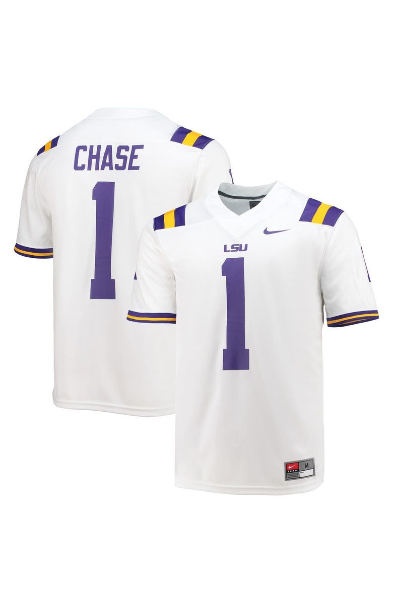 Nike Men's Nike Ja'Marr Chase White LSU Tigers 2021 Draft Class Game Jersey, Alternate, color,