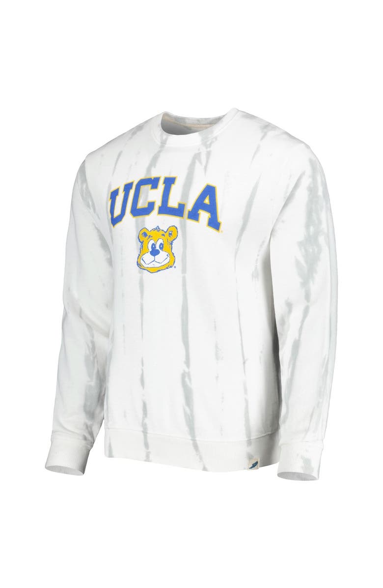LEAGUE COLLEGIATE WEAR Men's League Collegiate Wear White/Silver UCLA Bruins Classic Arch Dye Terry Pullover Sweatshirt, Alternate, color, White