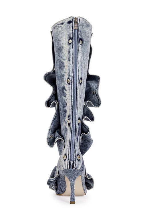 Azalea Wang Imogine Knee High Slouch Boot In Blue