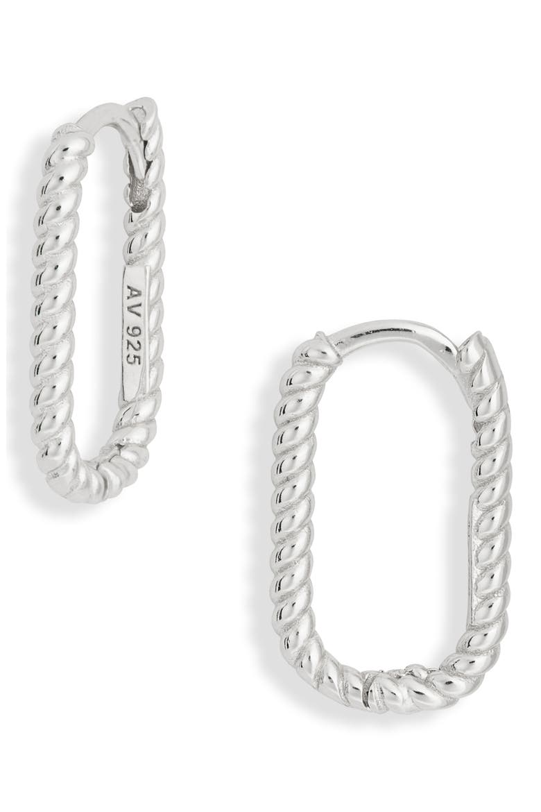 Twisted Hoop Earrings, Main, color, SILVER