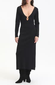 DELUC Maurice Long Sleeve Knit Midi Dress