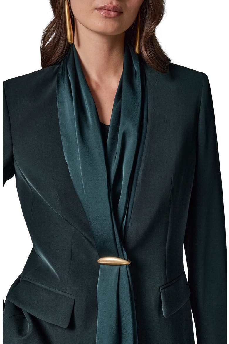 Drape Neck Fitted Blazer, Alternate, color, BLK FOREST