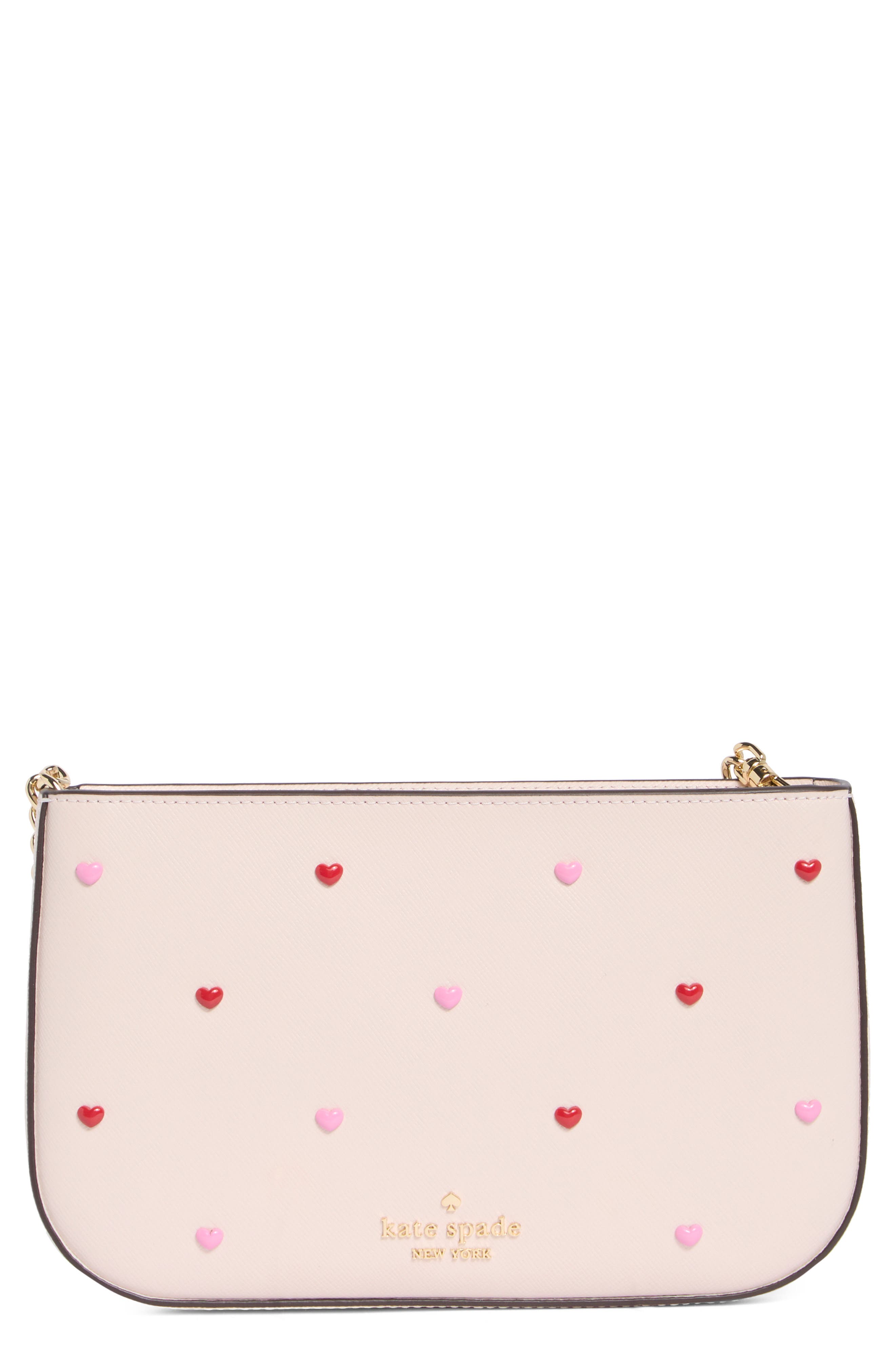 Kate Spade New York heart pochette shoulder bag, Main, color, Powdered Sugar