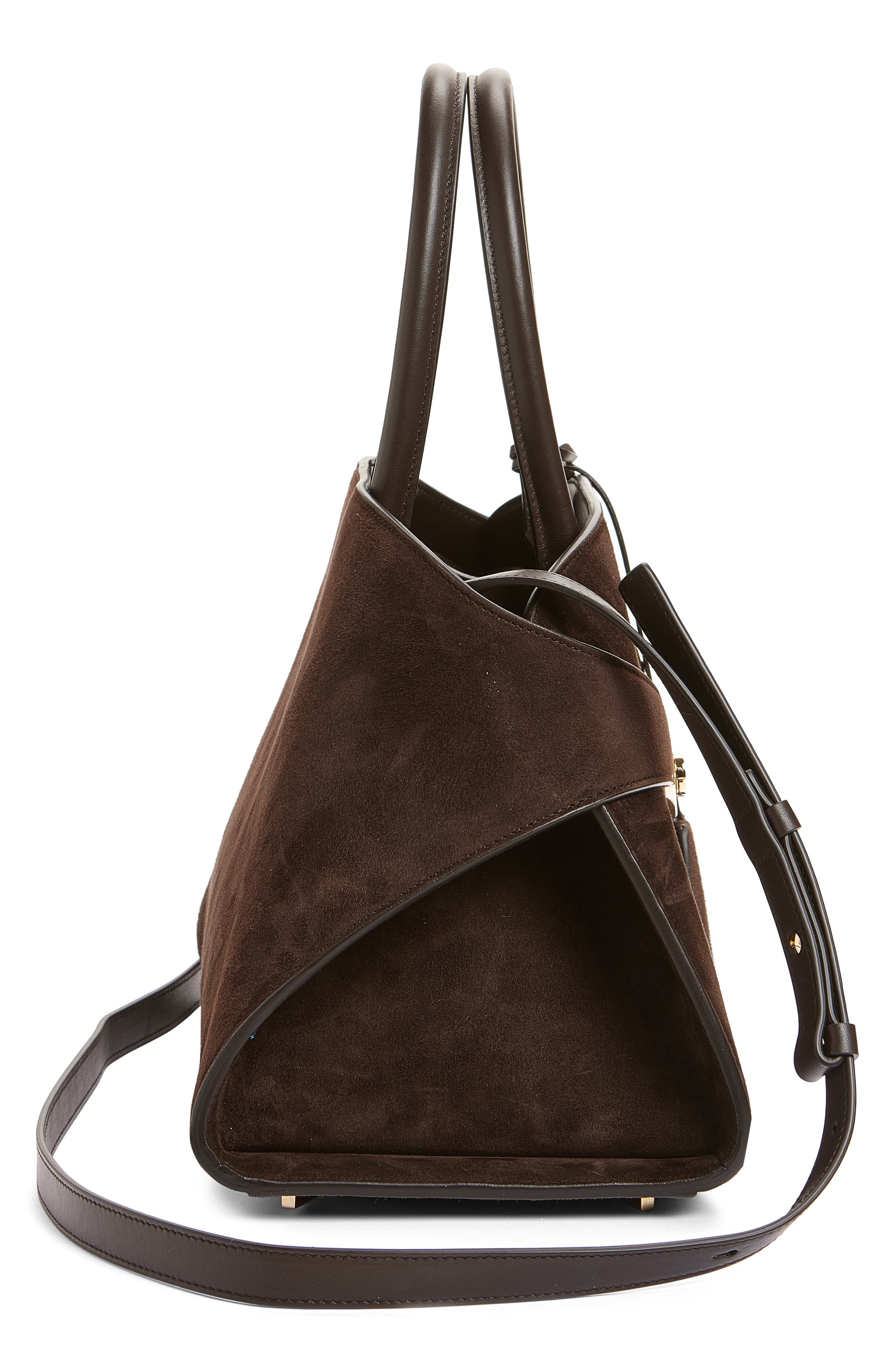 FERRAGAMO Small Hug Leather Top Handle Bag, Alternate, color, Testa Di Moro