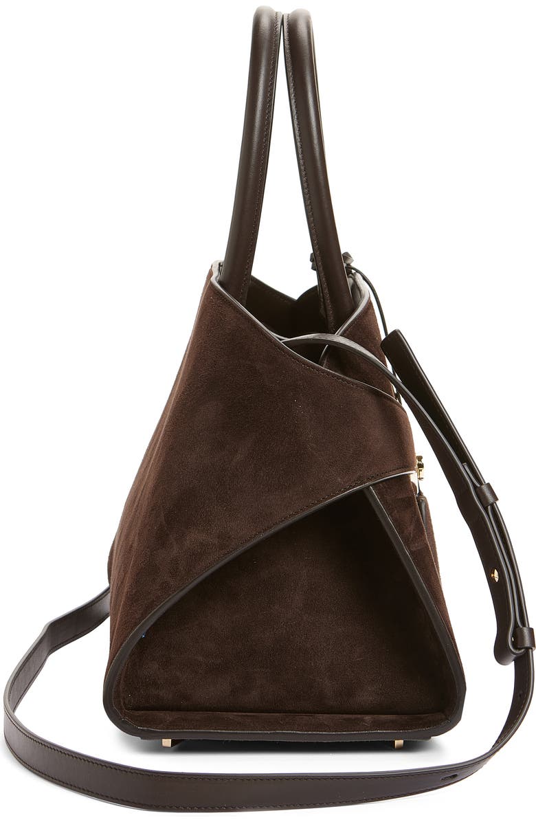 FERRAGAMO Small Hug Leather Top Handle Bag, Alternate, color, Testa Di Moro