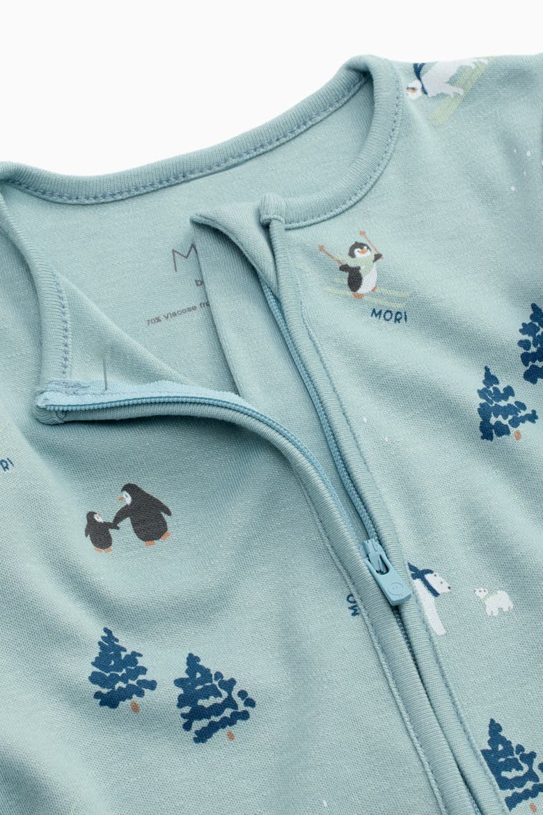 Ski Two Way Zip-Up Sleepsuit, Alternate, color, Forget-me-not