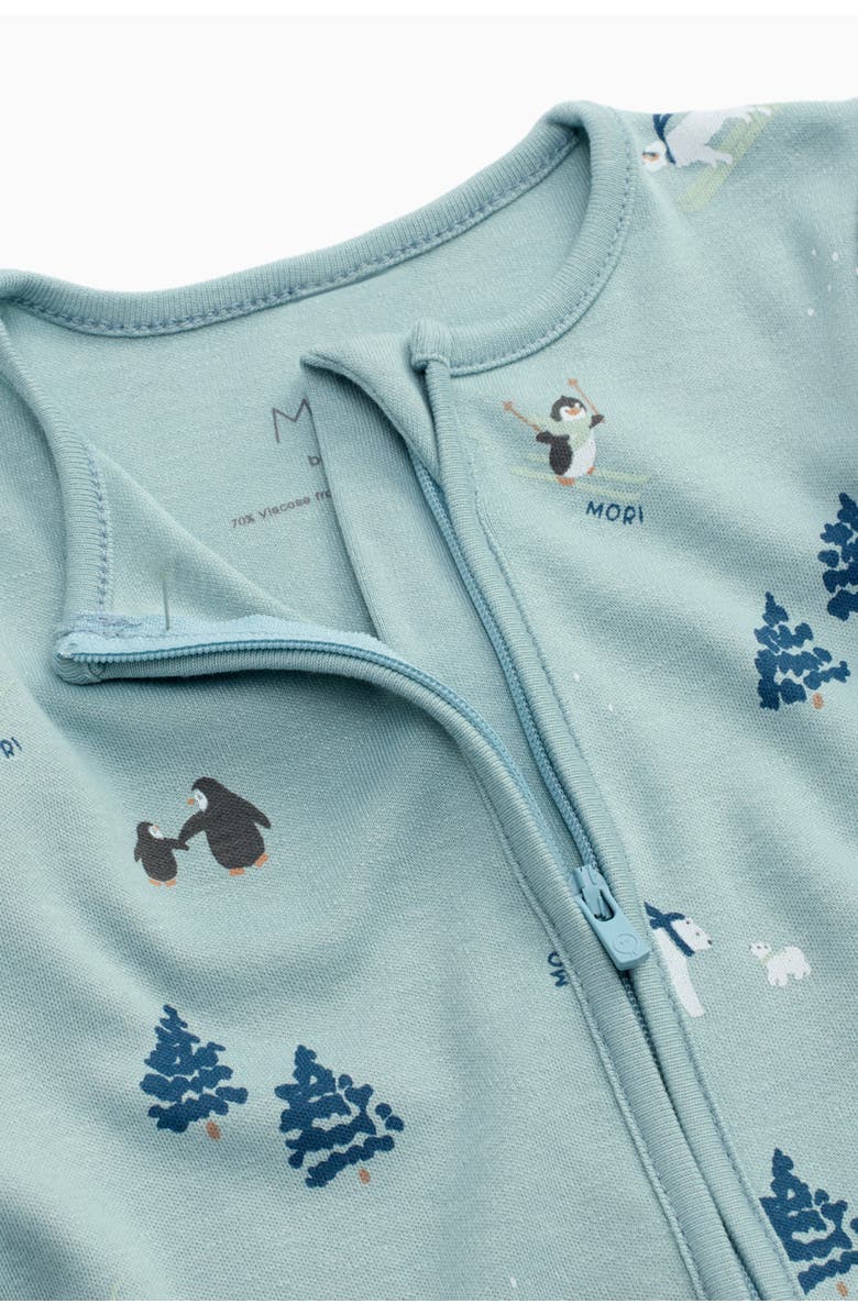 MORI Ski Two Way Zip-Up Sleepsuit, Alternate, color, Forget-Me-Not