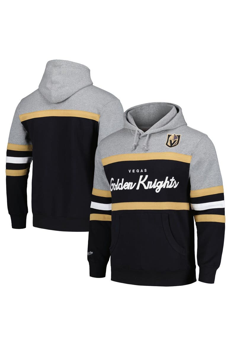 Men's Mitchell & Ness Black/Gray Vegas Golden Knights Head Coach Pullover Hoodie, Alternate, color, Black