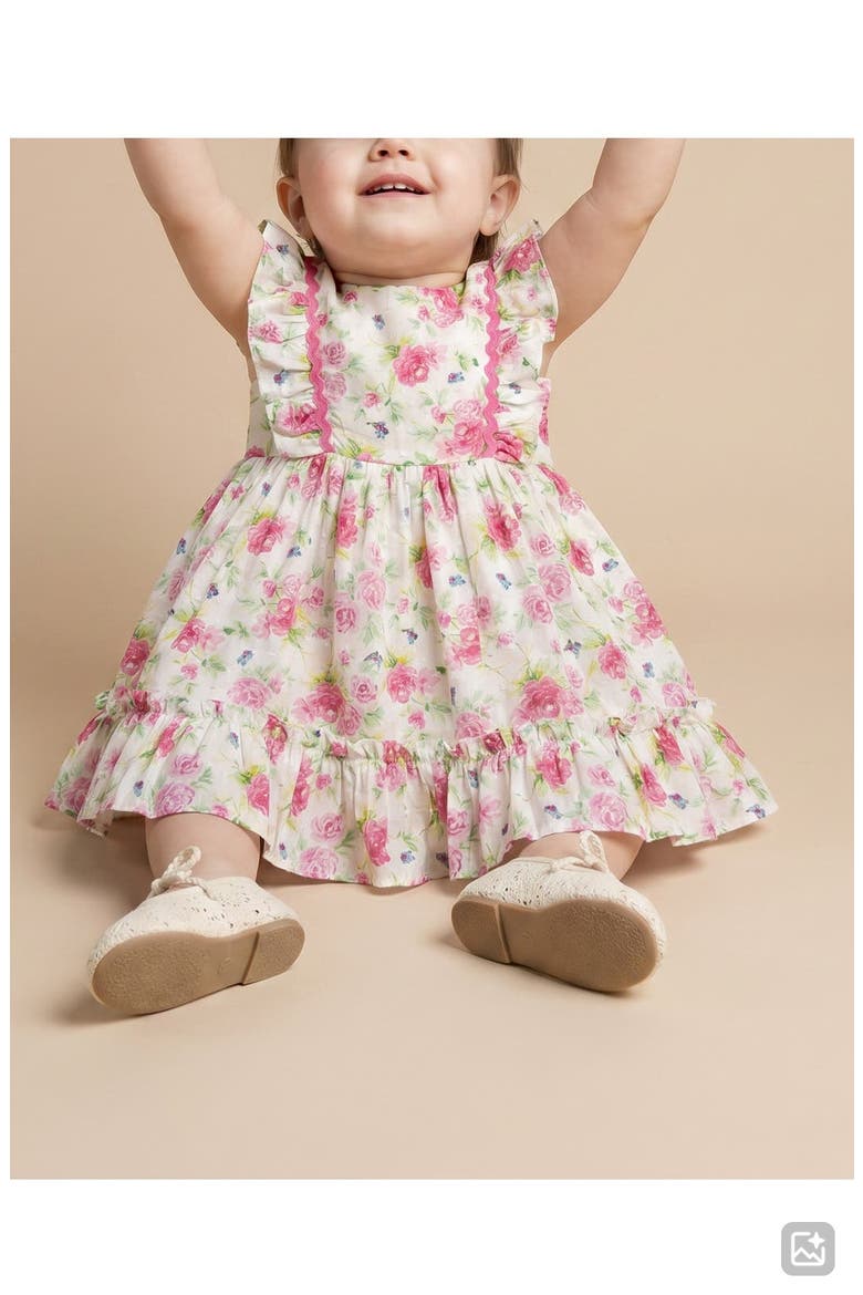 Kids' Daphne Floral Ruffle Trim Dress, Alternate, color, PINK