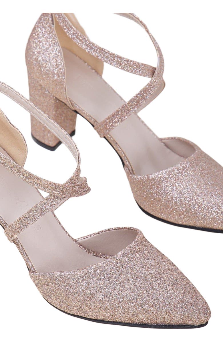 Forever
Always Shoes Sina Criss Cross High Block Heels, Alternate, color, Rose Gold