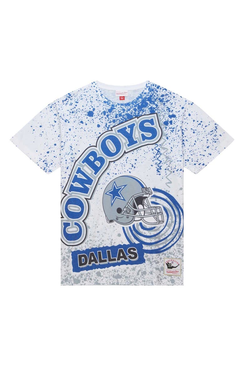 Men's Mitchell & Ness White Dallas Cowboys Team Burst Sublimated T-Shirt, Alternate, color, White