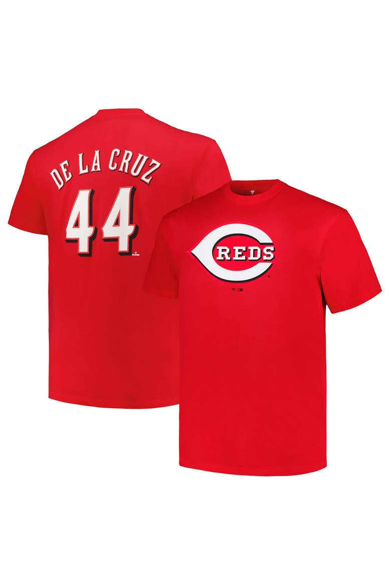 Men's Elly De La Cruz Red Cincinnati Reds Big & Tall Name & Number T-Shirt, Main, color, Red