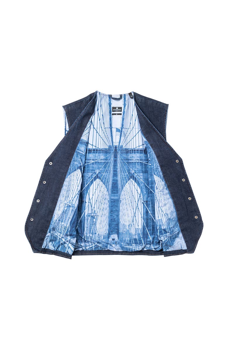 Brooklyn Brigade Slim Fit Solid Denim Vest, Alternate, color,