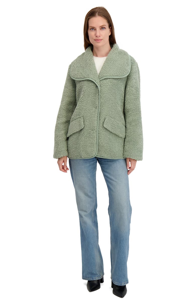 Laundry by Shelli Segal Faux Shearling Jacket, Alternate, color, Sage