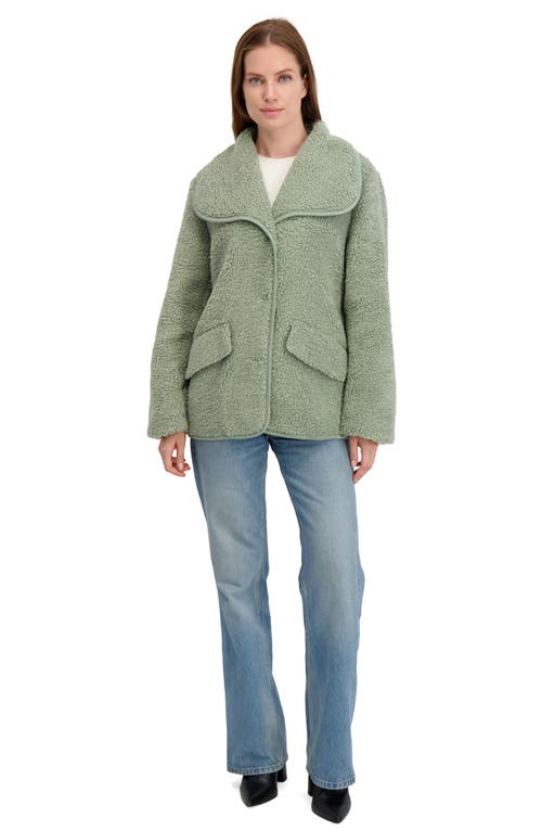 Laundry By Shelli Segal Faux Shearling Jacket In Green