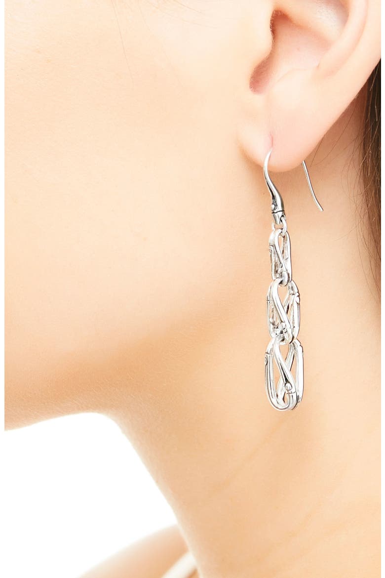 Silver Bamboo Drop Earrings, Alternate, color, SILVER