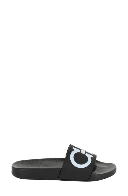 Ferragamo Groovy Gancini Slide Sandal In Black