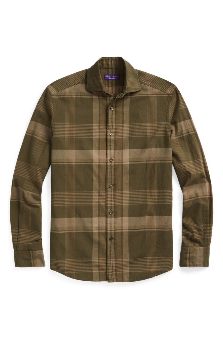 Ralph Lauren Purple Label Plaid Button-Up Sport Shirt, Alternate, color,