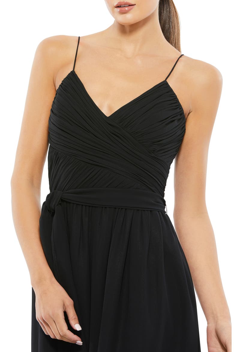 Ruched Wide Leg Jumpsuit, Alternate, color, BLACK